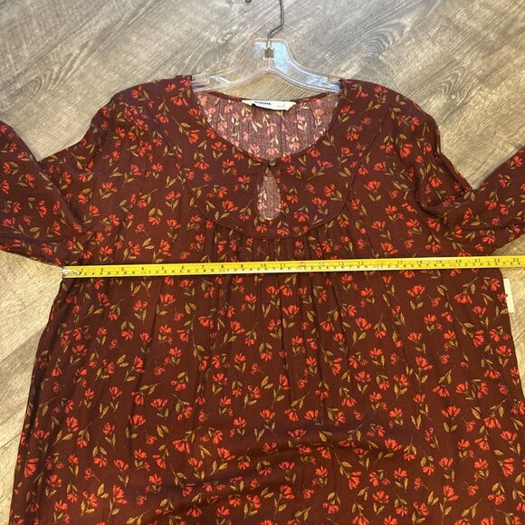 NWT Womens Sonoma Burgundy Floral Dress Size L - Picture 5 of 9
